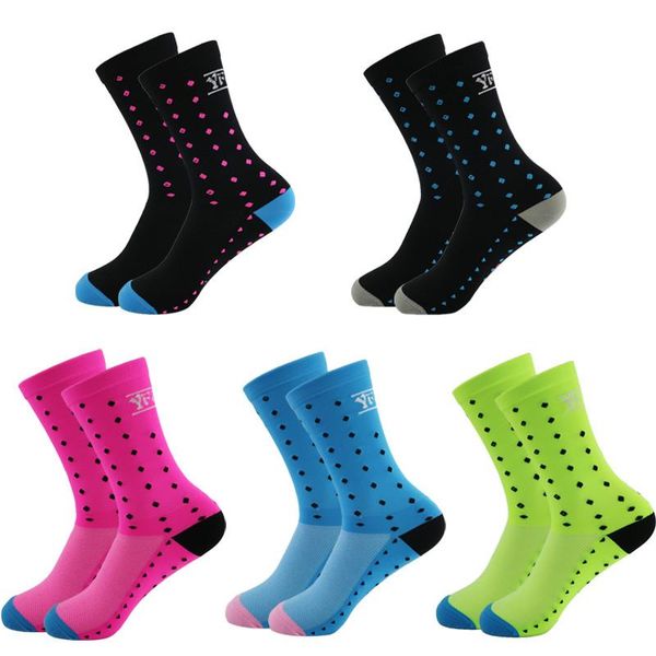 

compression cycling socks men women professtional road racing sport breathable running calcetines ciclismo sports, Black