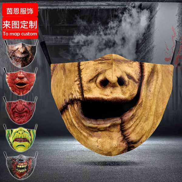 

high-quality s halloween thriller pumpkin zombie horror adjustable filter mask