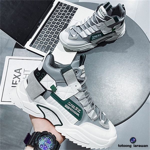 

men shoes korean style trendy high sports running casual increase shoes 022