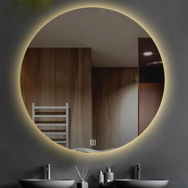 

mirrors led mirror light wall lamps defogger bathroom furniture big vanity round smart with lights espelho banheiro