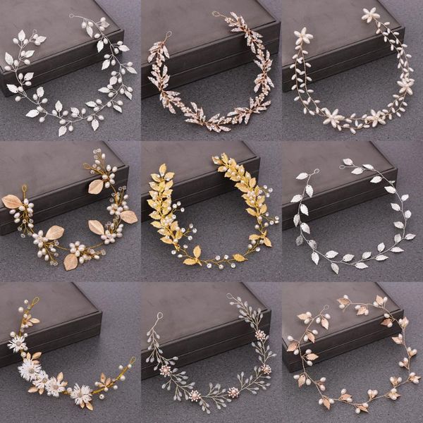 

hair clips & barrettes women's headband bridal accessories wedding pearl for women bridesmaid jewelry tiaras, Golden;silver