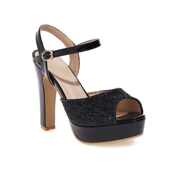 

dress shoes big size sequin sandals ladies summer platform women woman, Black