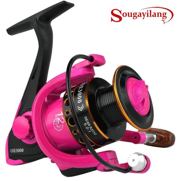 

sougayilang 5.0:1 spinning fishing reel 12 bearing balls 1000-3000 series metal coil wheel pesca baitcasting reels