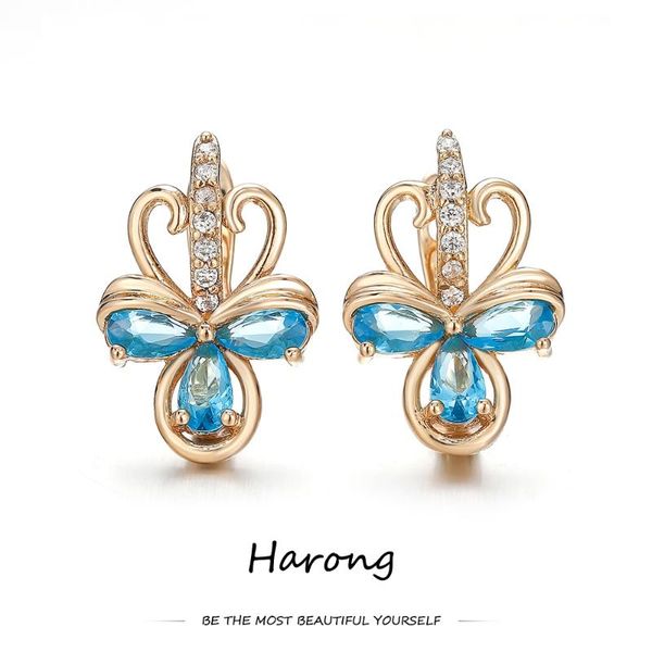 

stud harong vintage flowers natural cubic zirconia earrings inlaid crystal sparkling luxury jewelry for women wedding party, Golden;silver