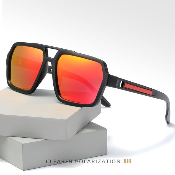 

mirror riding polarizing colorful square glasses men's sunglasses