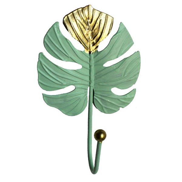 

hooks & rails 1pc mini leaf shape hook wall clothes for home storage hanger (green)