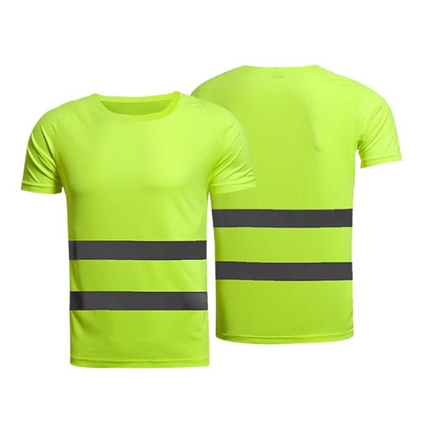 

running jerseys men high visibility safety work shirt summer reflective t-shirt quick drying fluorescent breathable t, Black;blue
