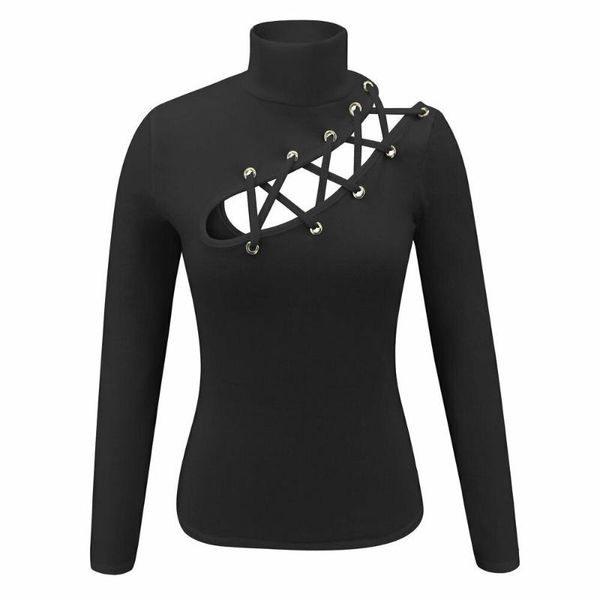 

women's autumn hollow out long sleeve v neck pullover blouse casual blouses & shirts, White