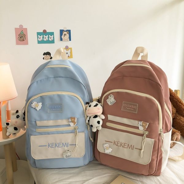 

backpack japanese female backpack, fluffy doll, color contrast, nylon scholarship, great ability, student travel 212p