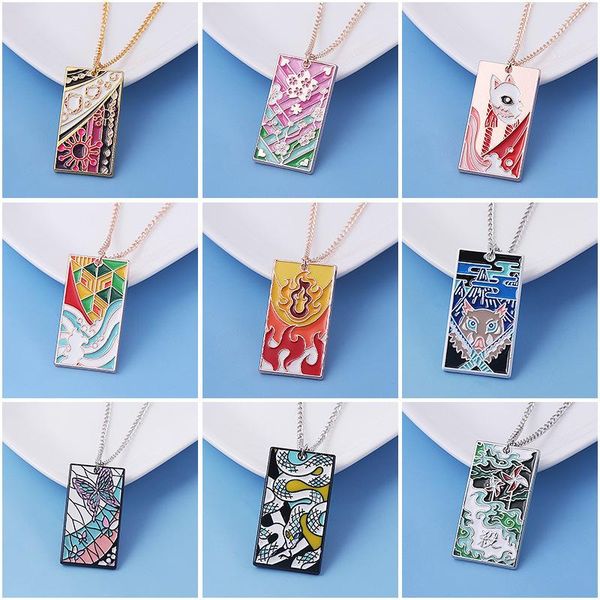 

pendant necklaces anime demon slayer tomioka giyuu kochou shinobu cosplay necklace fashion cartoon chain choker accessories gifts, Silver