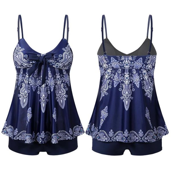 

women female beachwear swimwear sets bathing suit tankini set tummy control tank swimsuit with boyshorts two piece one-piece suits