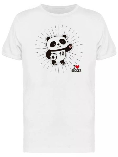 

i love soccer panda #10 men's tee -image by shutterstock, White;black