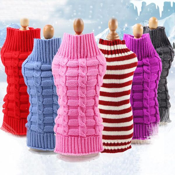 

dog apparel sweater winter pet clothing knit clothes woolen warm small dogs cat coat for pets costume 10a