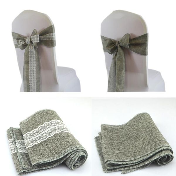 

burlap lace chairs sashes vintage wedding chair decorations for birthday country style moderm event party supplies home decor