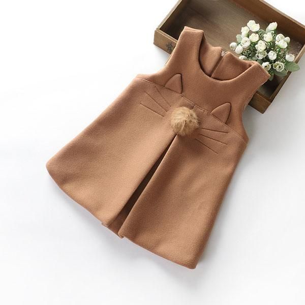 

girl's dresses children's clothing wool dress, Red;yellow