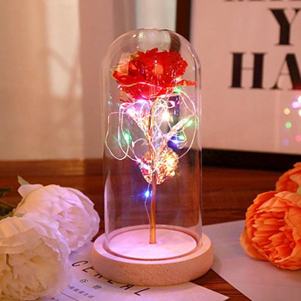 

gift wrap preserved fresh flower rose glass cover eternal party present 1 roses beauty 24k
