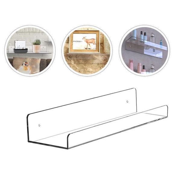 

hooks & rails 4pcs acrylic wall shelf mounted storage rack kitchen seasoning