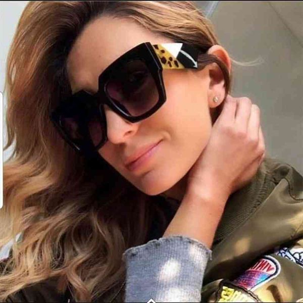 

oversized square sunglasses women men brand designer sun glasses lady retro big frame gradien sunglasses uv400, White;black