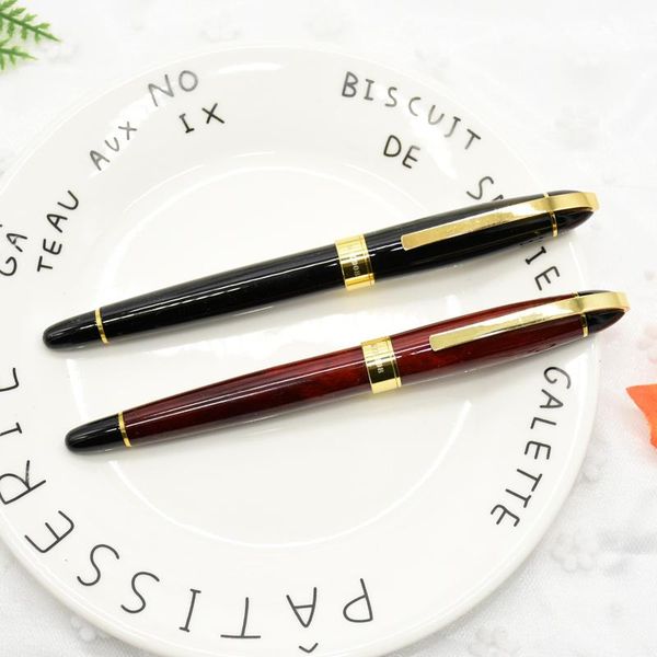 

20pcs classic business metal fountain pen golden plates clip iridium fine nib 0.5mm fashion writing ink for office pens