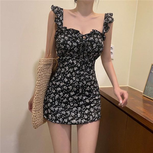 

one-piece suits ins style women's swimsuit 2021 fashion student small fresh and conservative triangle thin spring bikini