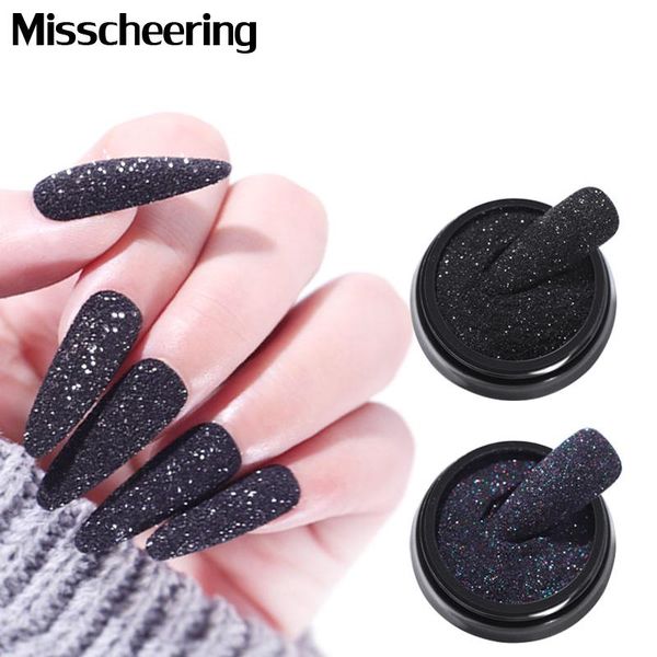 

nail glitter 1box black white powders shining sugar glitters laser pigment dust holo uv gel polish diy art decorations, Silver;gold
