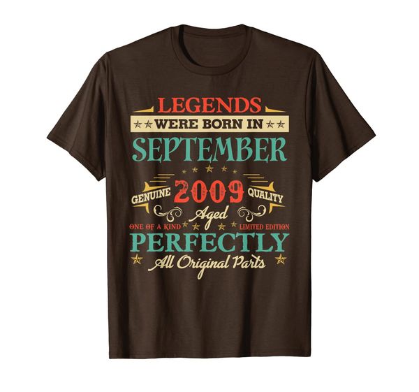 

legends were born in september 2009 10th birthday gifts tee, White;black
