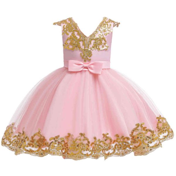 Baby Mädchen Kleid Sommer Neue Baby Kinder Kostüm Blumenmädchen Hochzeit Ärmelloses Tutu Kleid Pailletten Großen Bogen Prinzessin Kleid G1129