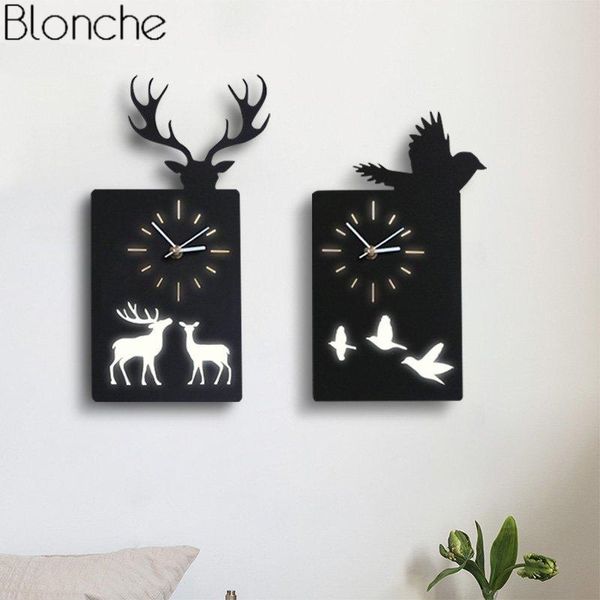 

wall lamp modern animal clock for children's room led light nordic sconce living bedroom home decor lighting fixtures