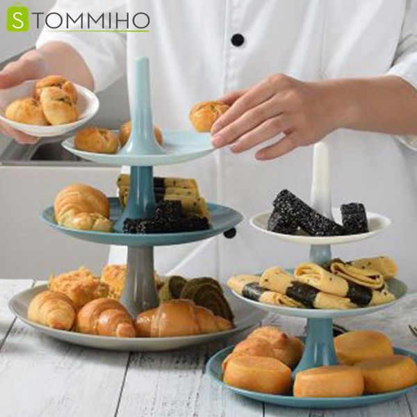 

dishes & plates stommiho 3 tiers dessert cake rack afternoon tea wedding party tableware detachable snack fruit pastry display tray