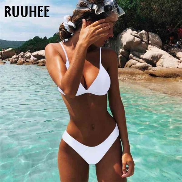 

ruuhee brazilian bikini swimwear women swimsuit micro set push up bathing suit beach wear maillot de bain femme 210621, White;black