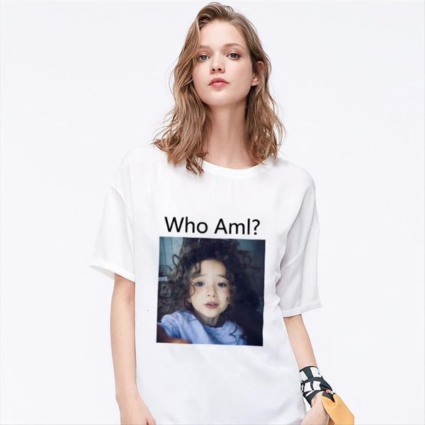 

who aml letter print womens t shirts casual fashion o neck short sleeve summer white female clothing