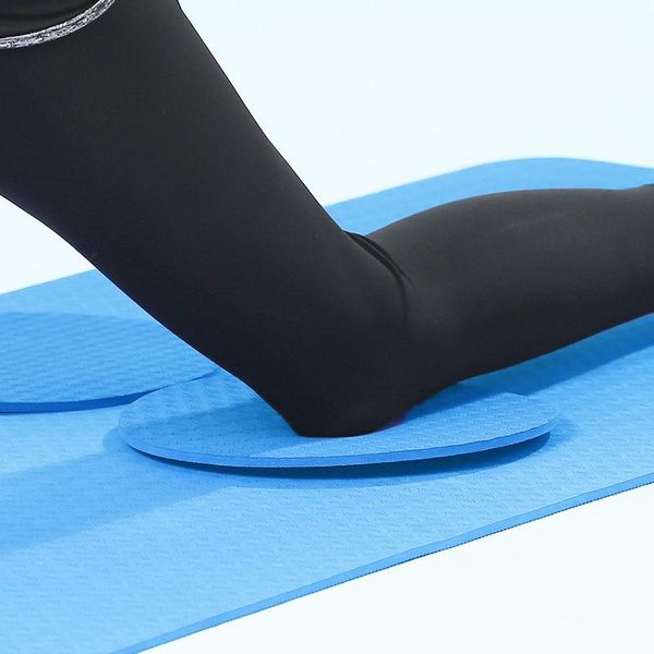 

yoga mats 2pcs fitness sprot pad set portable small round knee plank gym disc protective cushion non slip tpe mat 25