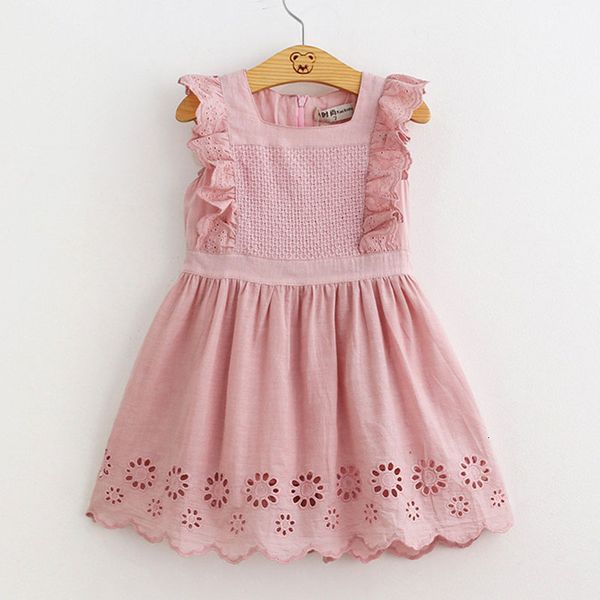 

summer baby girls sleeveless hollow out dresses kids baby girl princess dress clothing kids casual girls dress, Blue