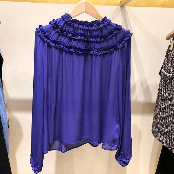 

women's blouses & shirts patads french autumn and winter pleated collar top, White