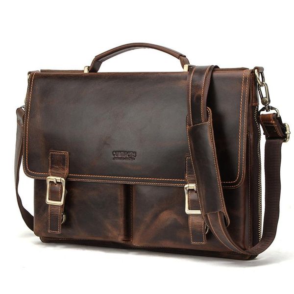 

briefcases leather shoulder messenger bags business office handbag for 14 inch laptop