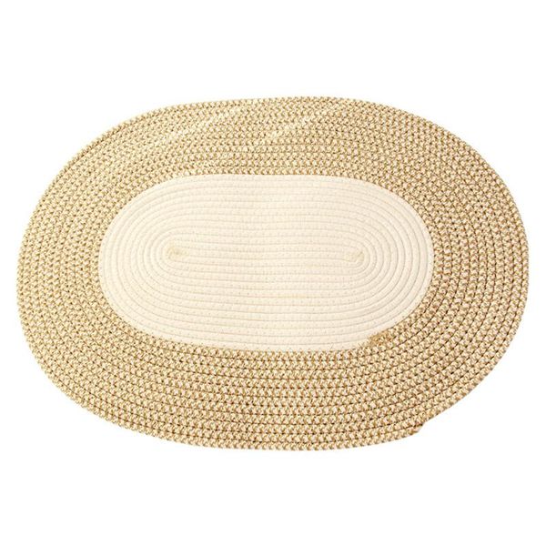

cushion/decorative pillow hand-woven doormat cotton and linen color block anti-slip oval shape entrance area carpet