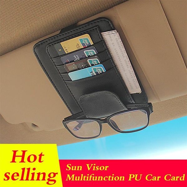 

car organizer tancredy sun visor multifunction pu card package holder glasses storage hanging bag auto accessories pocket
