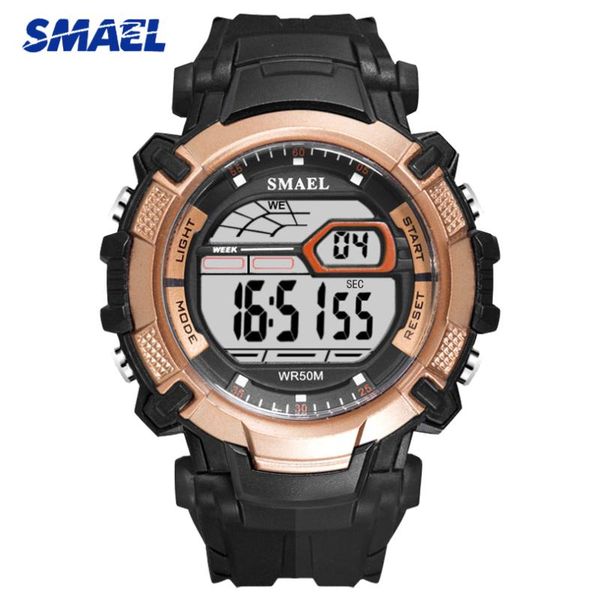 

men sports watches fashion male army military digital led wrist watch mens smael waterproof relogio wristwatches, Slivery;brown