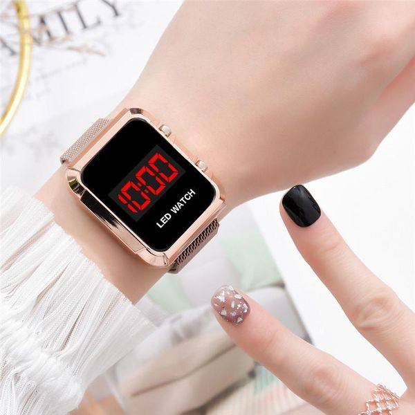 

wristwatches fashion women magnet buckle gifts watches luxury stainless steel mesh band female casual magnetic woman 2021 clock, Slivery;brown
