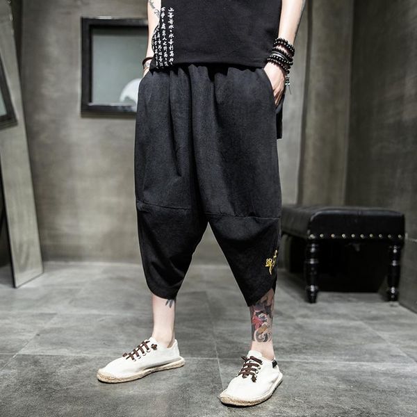 

men harajuku style sweatpants streetwear harem pants mens summer elasticated waist jogging male large size m-5xl men's, Black