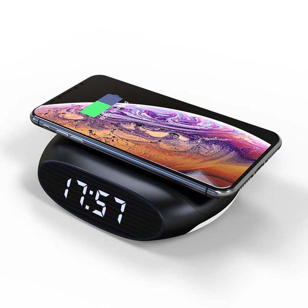 

ailicon qi wireless charger with night lamp and alarm clock lac015