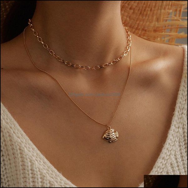

pendant & pendants jewelryfashionable mti layer necklaces all-match retro exaggerated ocean goldfish cool small fish necklace drop delivery, Silver