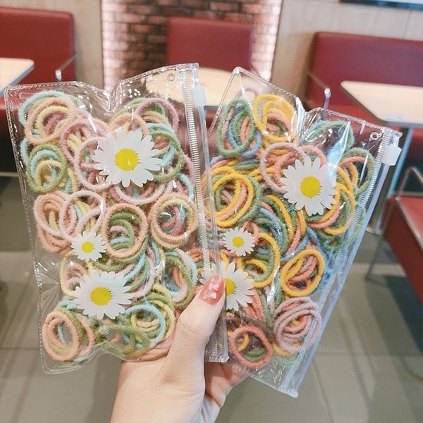 

y0k 100 pieces of elastic band elastic headgear line princess accessories accessories don't hurt hair rope girl headdress children head, Slivery;white