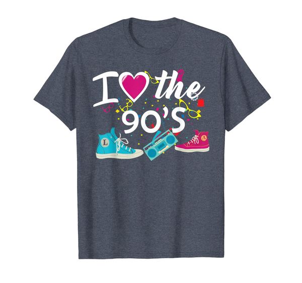 

i love the 90's costume t-shirt 1990s music party retro tee, White;black