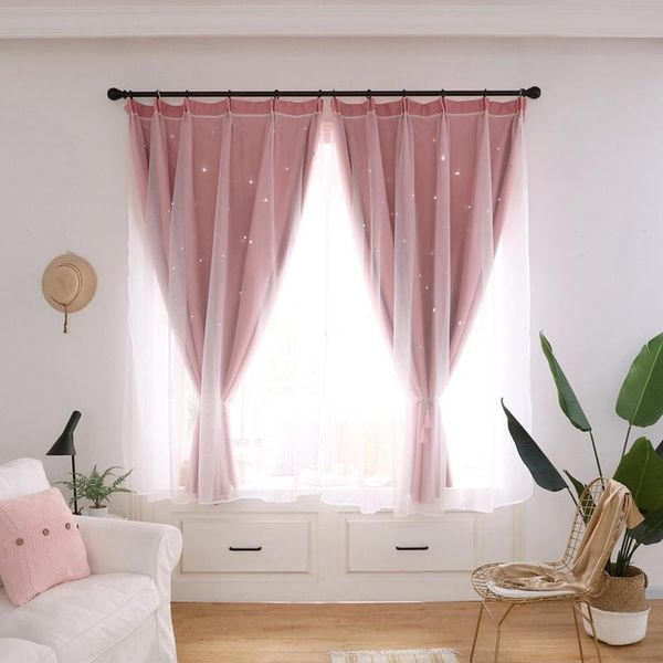 

curtain & drapes 100*200cm curtains high shading hollow stars letters, meteor shower, snowflakes for princess room children