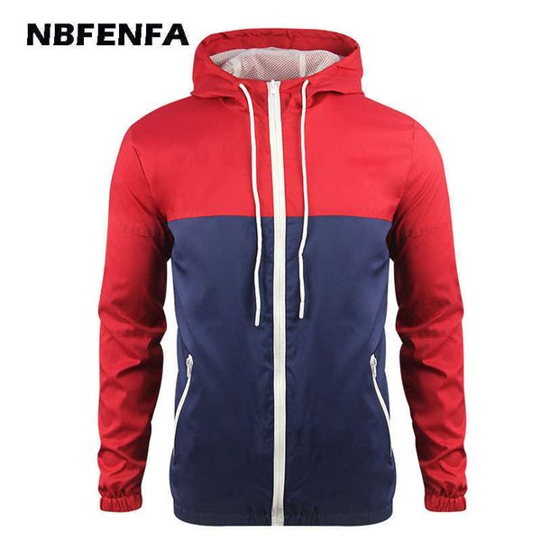 

men jackets waterproof hooded coat casual male outdoor outwears windbreaker windproof spring autumn jacket patchwork coat la395 x0621, Black;brown