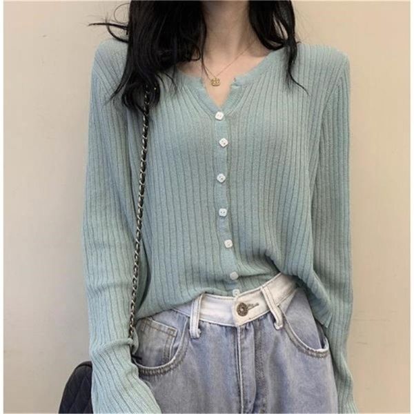 

women's knits & tees crop fashion girl summer knitted jacket slim short cardigan women clothing cropped sleeve v-neck blouse zy5872, White