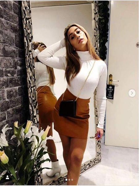 

ins fashion women ladies soft womens sweater rib knit foldover turtleneck stripe long sleeve jumper slim knitted jersey pullovers, White;black