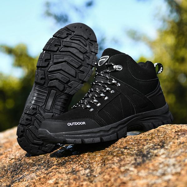 

winter mens boots plush warm mens snow boots waterproof mens military ankle boots outdoor fashion men hiking black