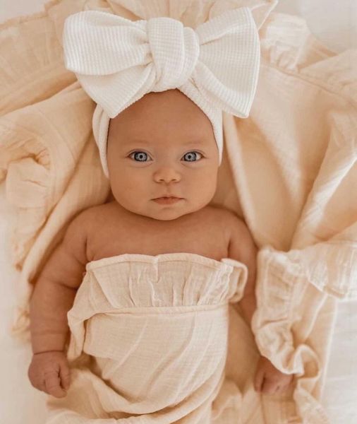 

15844 baby knitted headbandbig bowknot hairband head bands infant toddler headbands kids wide elastic headwear headwrap children hair access, Slivery;white